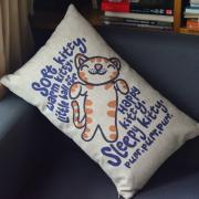 Soft Kitty Print Decorative Pillow